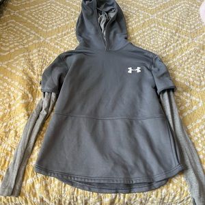 Gray under armor hoodie. Youth Lg